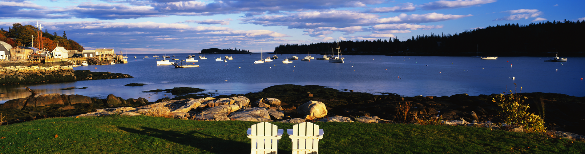 Lawn Chairs and Harbor at Lobster Village